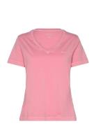 GANT Reg Sunfaded Ss V-Neck T-Shirt Rosa