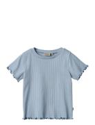 Wheat Rib T-Shirt S/S Irene Blå