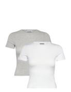 Weekday 2-Pack Slim Fitted T-Shirt Vit