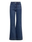 Gina Tricot Front Pocket Flare Jeans Blå