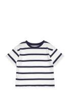 Mango Striped Cotton T-Shirt Vit