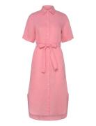 GANT Reg Linen Ss Shirt Dress Rosa