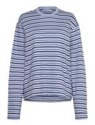 Weekday Striped Boxy Long Sleeve T-Shirt Blå