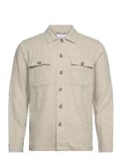 Lindbergh Cotton Linen Overshirts L/S Beige