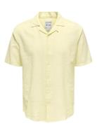 ONLY & SONS Onscaiden Ss Solid Resort Linen Shirt Gul